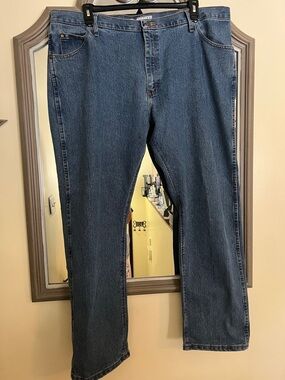 Wrangler Men's Straight Leg Blue Denim Jeans